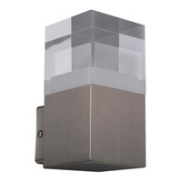 Wandleuchte Wandlampe AußEnleuchte Balkonlampe Silber 1 Flammig IP44 Led H 16 Cm