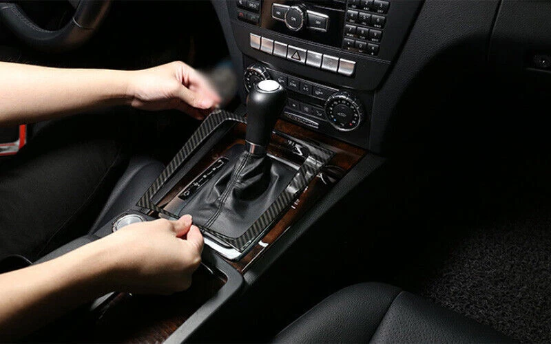 For Mercedes-Benz GLK 2009-2012 Carbon Fiber Central Gear Shift Panel Trim Frame - Image 3 of 4