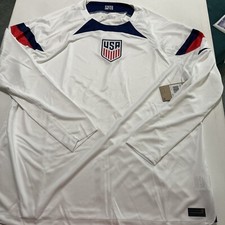 2XL Nike USA Kit 2022 World Cup DN0673-101 Mens USMNT Long Sleeve Soccer Jersey