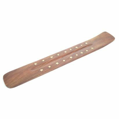 Sheesham Wood Ash Catcher | Brass Stars Inlay| Incense Stick Burner Stand Holder