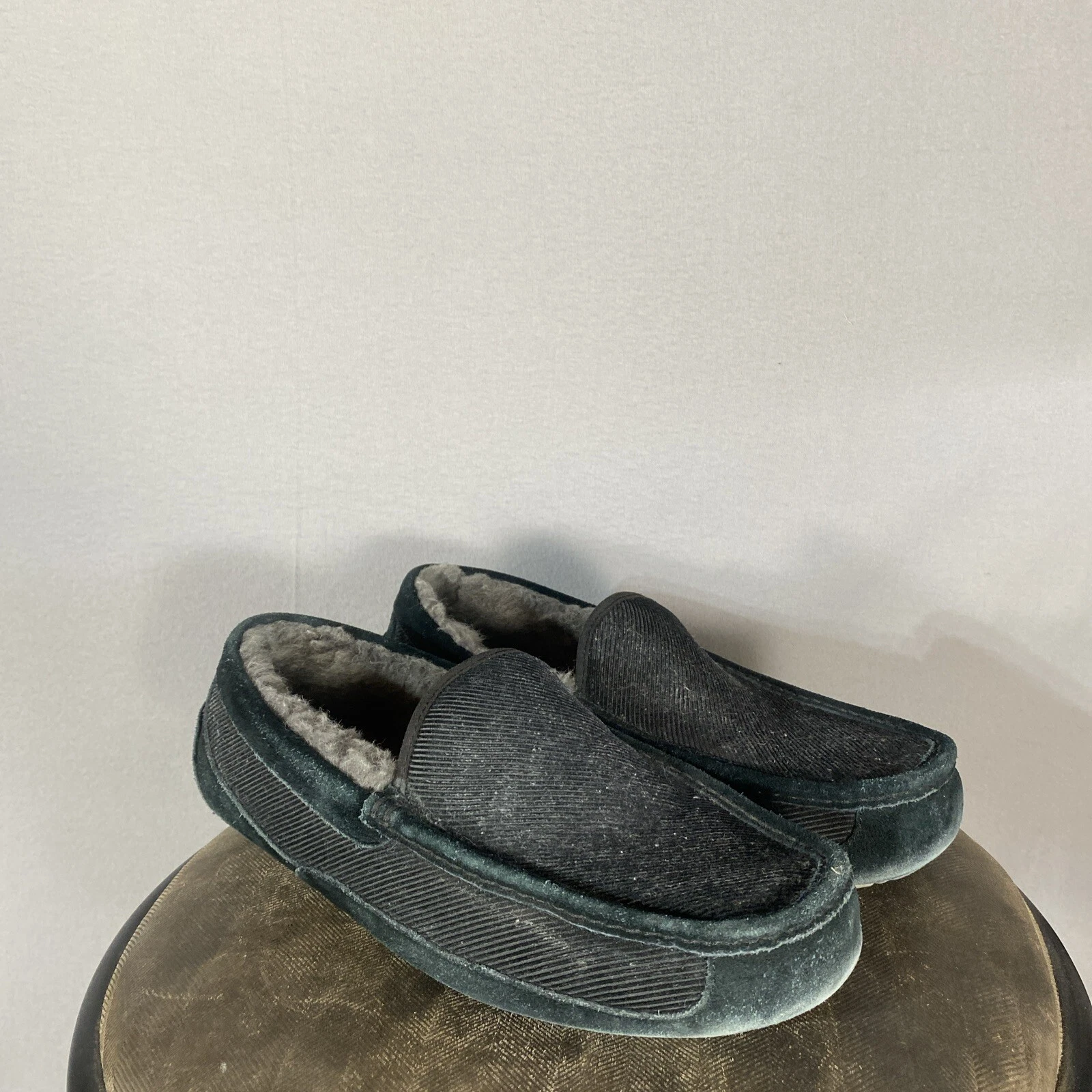 UGG Ascot Forest Pantofole da Notte Mocassini Slip On Verde Scuro Uomo Taglia 11