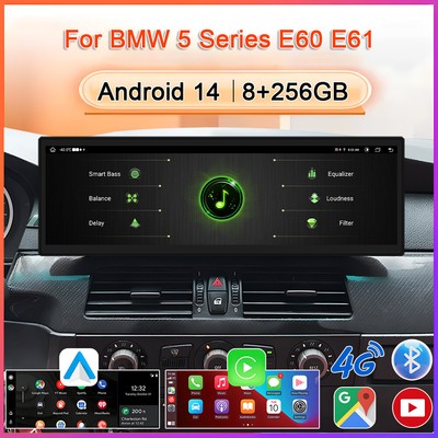 GPS Navi Android 14 8-Core Autoradio für BMW E60 E61 E90 E91 CCC CarPlay AUX SWC
