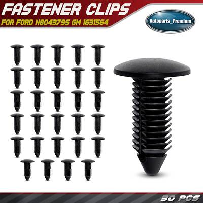 30Pcs 11mm Nylon Bumper Fascia Retainer Fastener for Ford N804379S GM 1631564