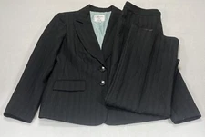 Collections For Le Suit Black Pin Stripe Lined Pant Suit Women’s 8