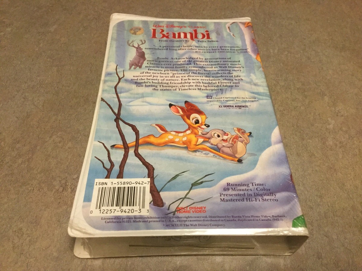 Walt Disney Classic BAMBI Black Diamond (VHS) “RARE