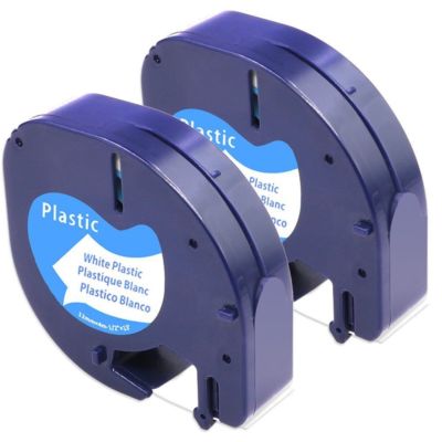 91201 91221 91331 Compatibel for DYMO White Plastic LetraTag Label Tape 12mm 2pk