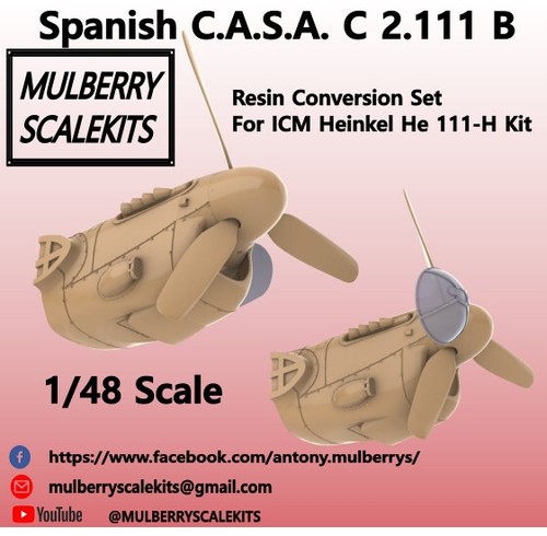 1/48 MULBERRY SCALEKITS CASA C 2.111 CONVERSION SET FOR ICM HEINKEL He111 H - Imagen 5 de 15