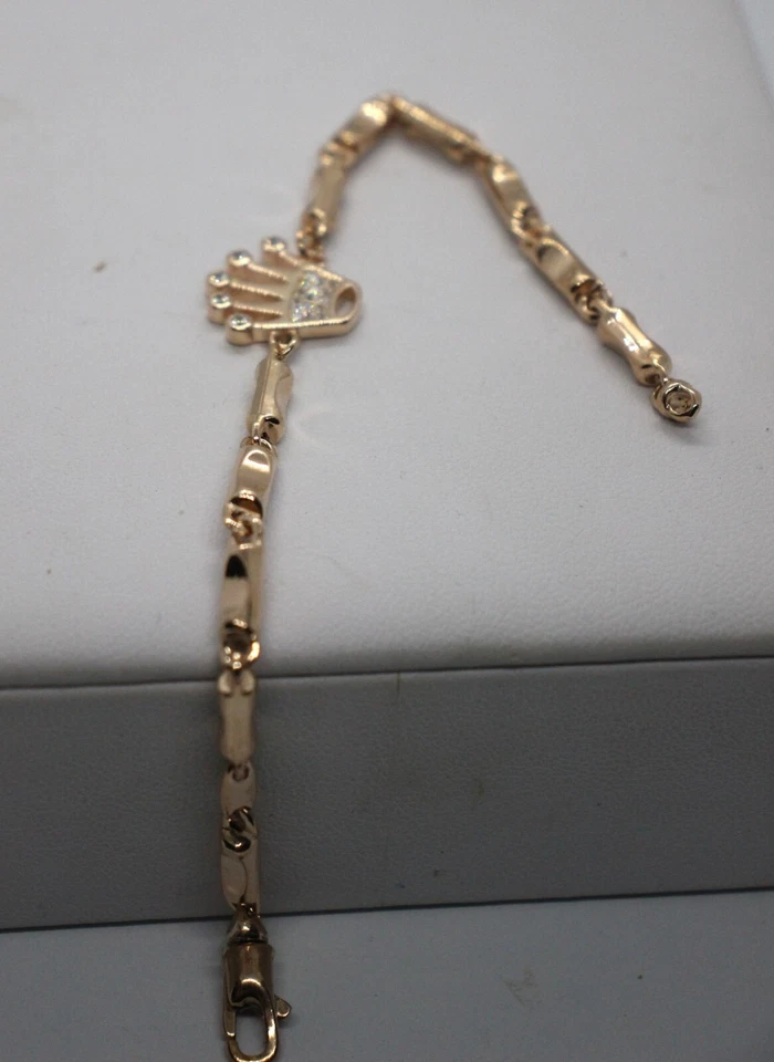 BRACCIALE ARGENTO CORONA CROWN RAMATO CM 17 MM 15X14 ZIRCONI BIANCHI EXPLOIT - Immagine 4 di 4