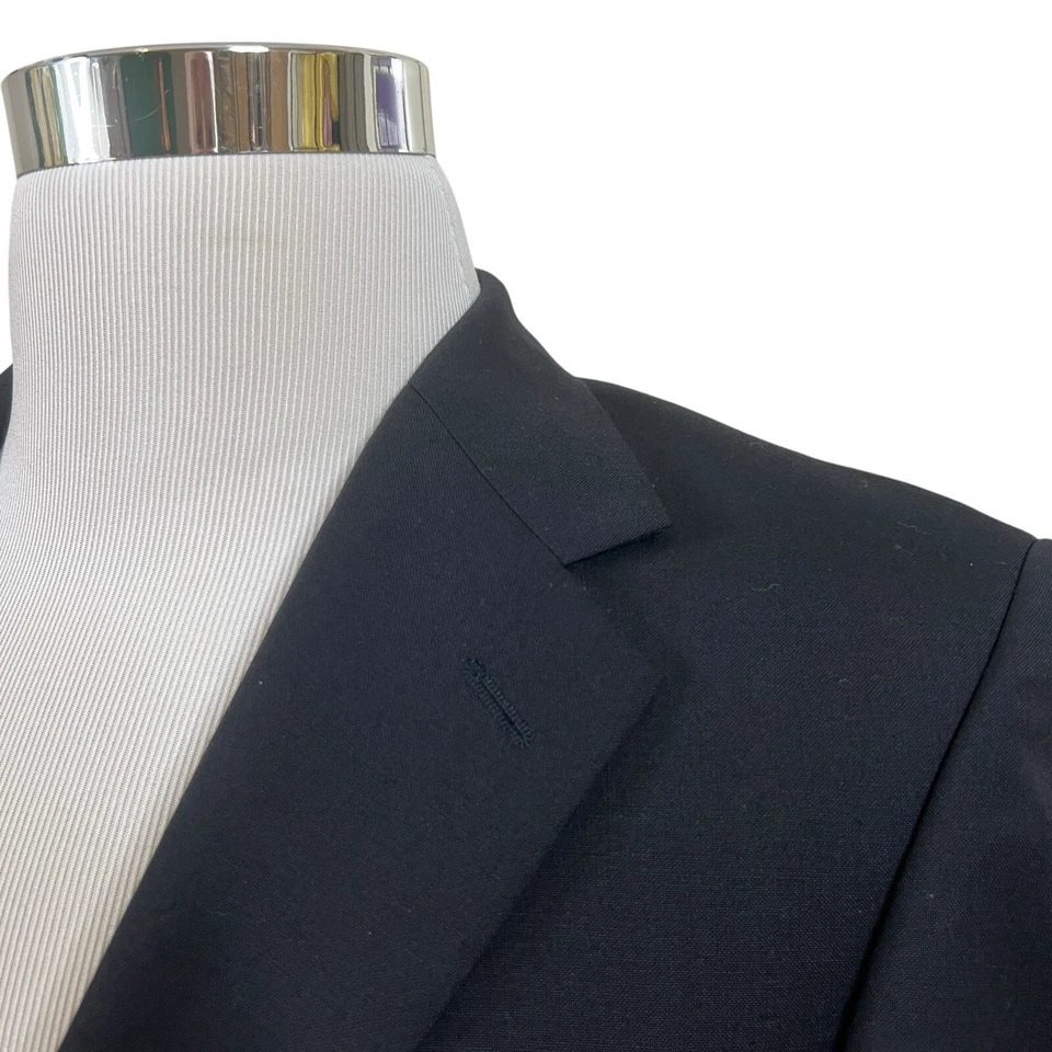 Chaqueta Versini XL Negra 100% Lana Worsted Sarga Blazer Abrigo Deportivo 35 Corto Foto 2 de 4