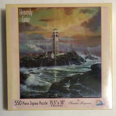 Lighthouse Jigsaw Puzzle Heavenly Grace 550 Piece Suns Out Sandra Bergeron