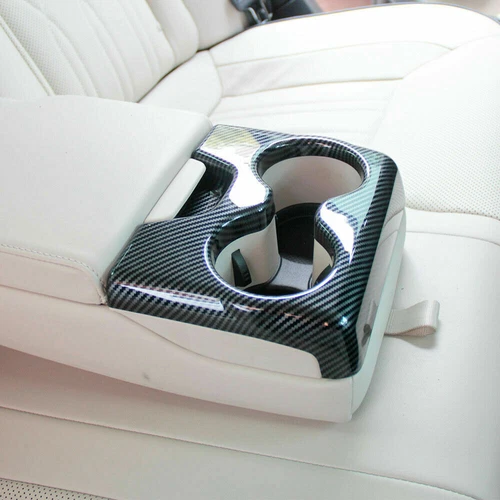 For Chrysler 300C 2015-2021 Carbon Fiber Rear Armrest Cup Holder Cover Trim ABS - Picture 6 of 10