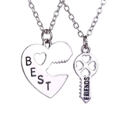 Best friend necklaces lock and key deals