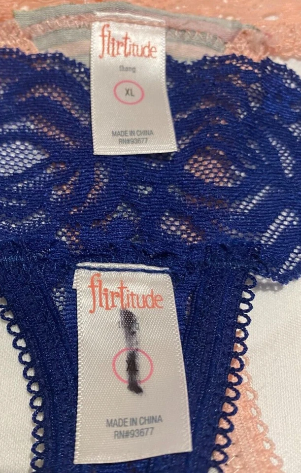 Flirtitude Womens New Lot Of 2 XL Extra Large Multi Color Thong Panties - Image 4 of 4