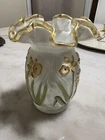 Fenton Vase Honeycrest Iridescent Hand Painted  95th Anniversary 5.5"