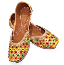 Women pure leather mojari jutti sandal handmade khussa Punjabi style Indian shoe