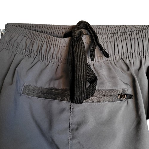 LUWILD Mens Workout Running Shorts Size XL Mesh Lining Back Zipper Pocket Gray - Picture 3 of 7
