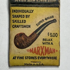 Matchbook Cover Marxman Smoking Pipe Tobacco Interest