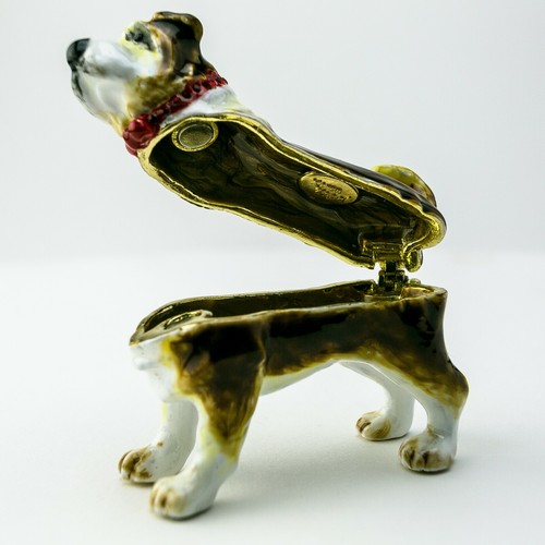 Caja de baratijas para perro Fabergé hecha a mano por cristales austriacos de Keren Kopal - Imagen 7 de 9
