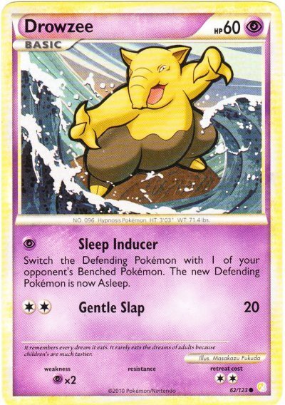 Pokemon - Drowzee - 62/123 - Common - HeartGold SoulSilver - NM