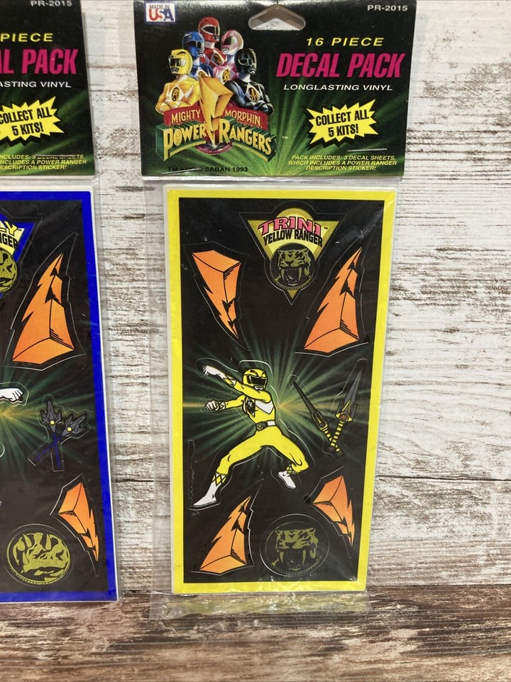 RARE VTG Set of 4 POWER RANGERS 1993 Rand Decal Sticker Packs SABAN