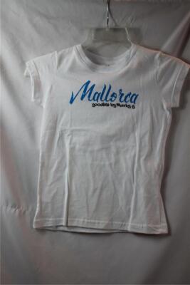 NWT Marky G Apparel Girls' Printed Mallorca Graphic Short Sleeve Tee White 5/6