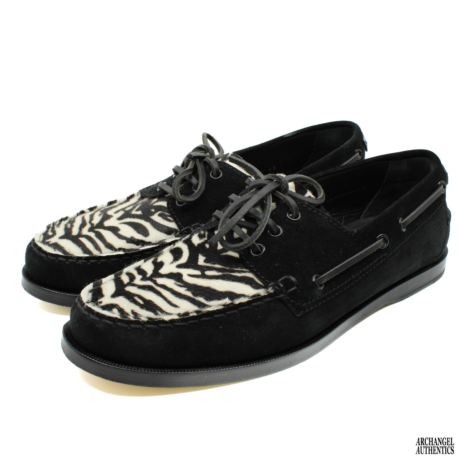 Mocassino zebra pelo di pony Saint Laurent 502504 0MT20 9158