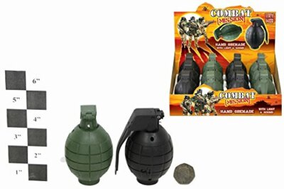 10 cm Kunststoff Spielzeug Handgranate - mit Licht & Sound - Kostüm - Party Tasche Fi