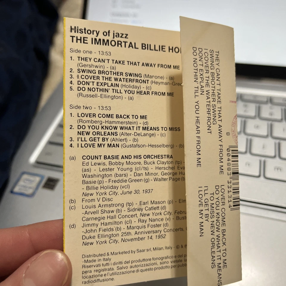 The Immortal Billie Holiday 1986 Compilation Cassette (rare) - Image 2 of 4