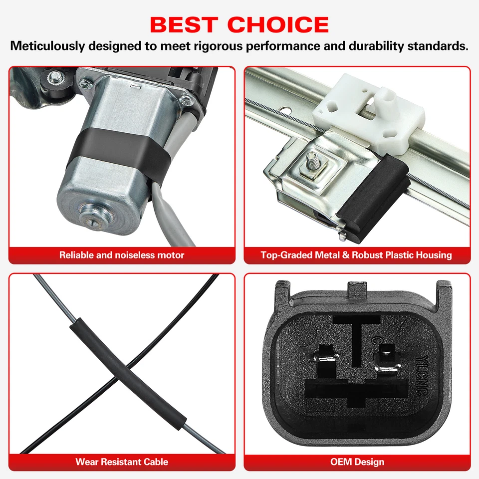 Regulador de ventana delantero izquierdo derecho para Ford F150 2004-2008 cabina extendida con motor Foto 4 de 4