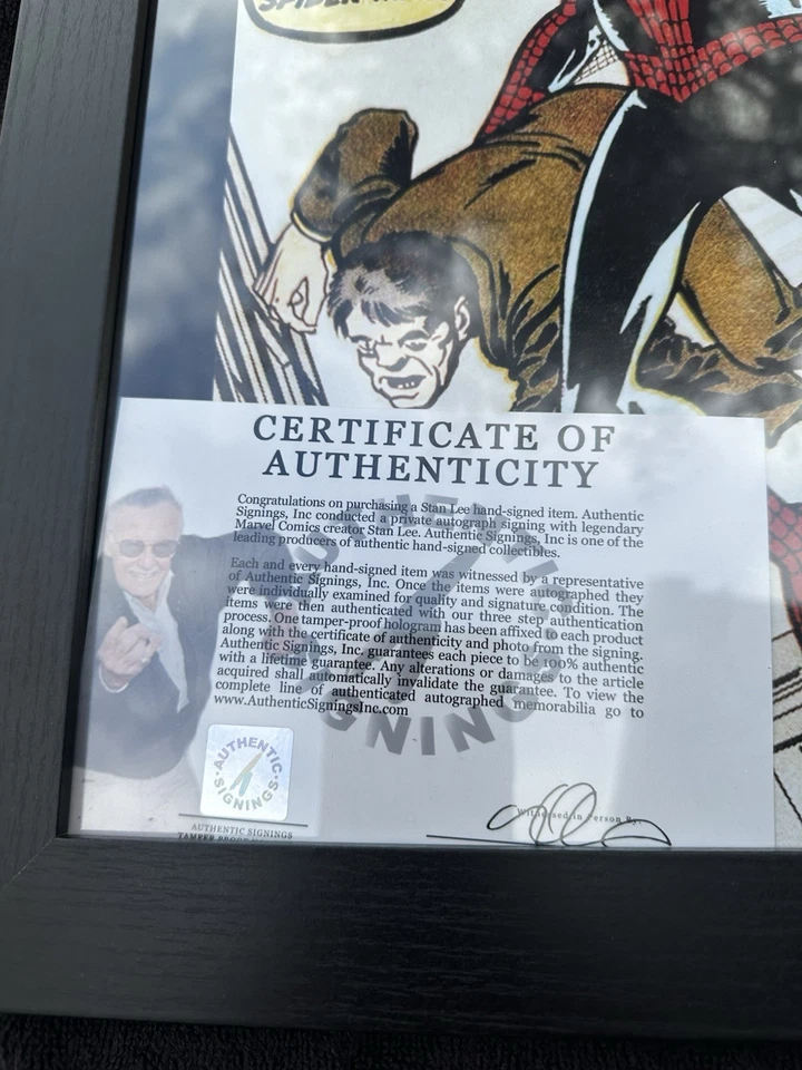 First Comic Spider Man Poster “introducing Spiderman” Signed By Stan Lee ASI COA - Image 2 of 4