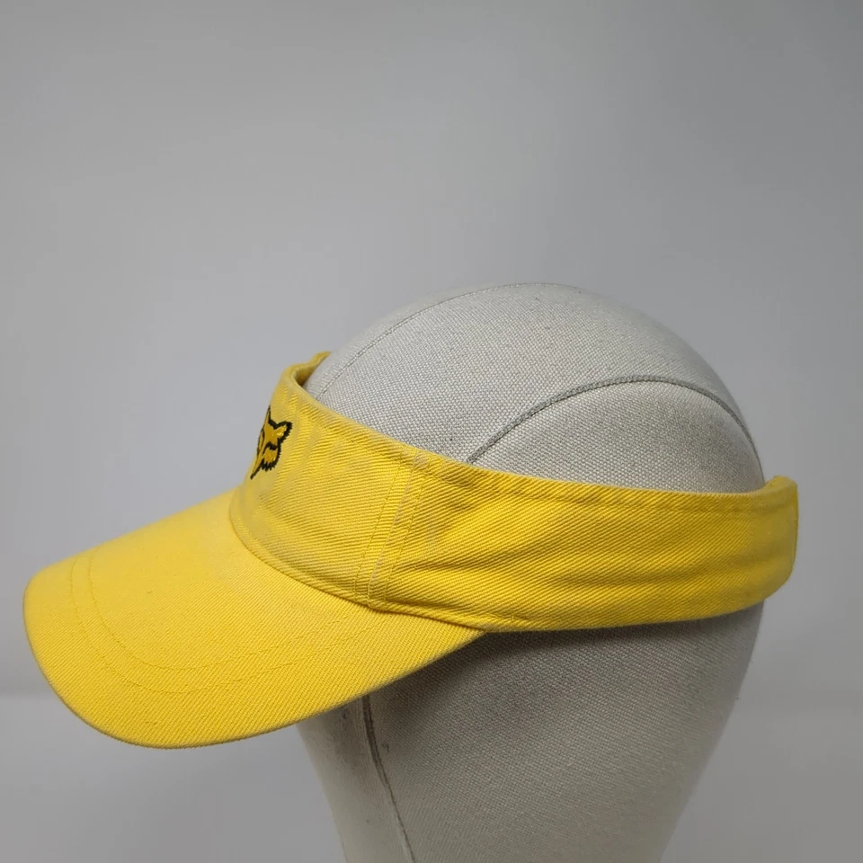 Fox Golf Strapback Sun Visor Cap Yellow One Size Adjustable Embroidered Cotton - Image 3 of 4