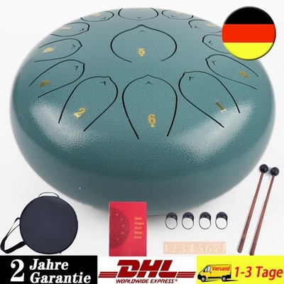 Stahlzungen Trommel Handpan 12'' 13 Töne Steel Tongue Drum mit Tasche Schlägel