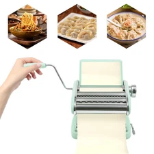 Manual Pasta Maker Machine with Adjustable Thickness Noodle Roller and Cutter