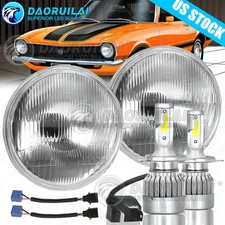 For Chevy Chevelle 1971-1973 Pair 7" Inch LED Headlights Round Hi~Lo Sealed Beam