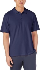 Kirkland Signature Men  s Regular Fit Performance Polo Shirt, Navy, Large
