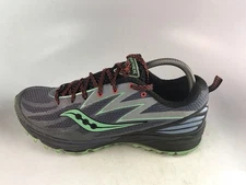 Saucony Peregrine 5 Trail Running Shoes Women's Gray/ Green/ Black Sz 9 US Mediu
