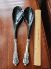 Grande Baroque Salad Serving Set Plastic Bowls Wallace Sterling Silver Handles
