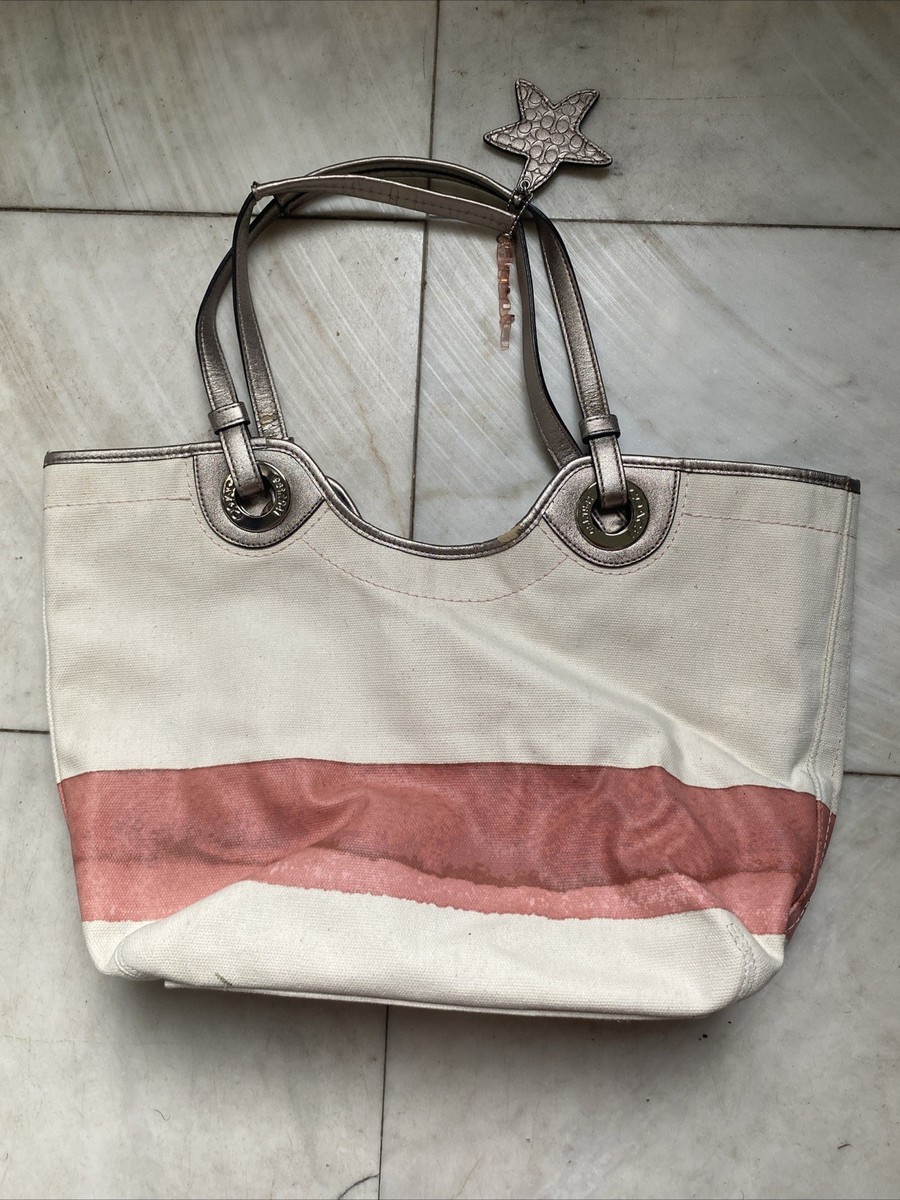 Coach # F19273 Bag Beach Seashell Shoulder Natural Canvas Tote | eBay