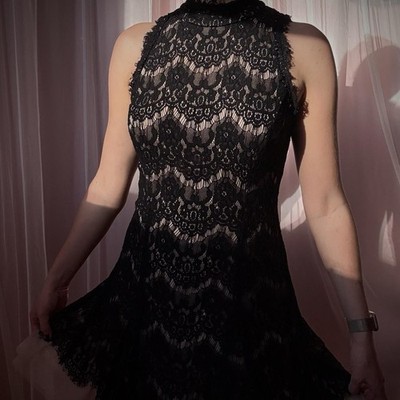 betsy and adam black tulle dress Betsy & Adam Womens V-Neck Sleeveless Evening Dress Black 8