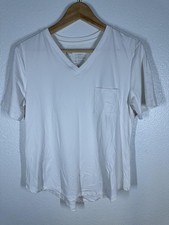 ZYIA Active Shirt Mens Medium White V-Neck Po...