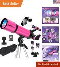 High Powered Telescope for Adults Kids Travel Refractor 80mm 600mm