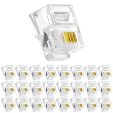 25 PCS RJ11 6P4C Telephone Modular Plug Female To Female Crimp End Cord