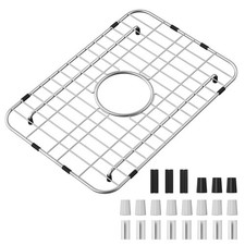18x12-1/2 Inch Stainless Steel Kitchen Sink Protector Centered Drain Grid