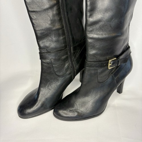 Lauren Ralph Lauren Women’s Black Leather Knee High 3.5” Stiletto Boots Size 8.0 - Picture 2 of 11
