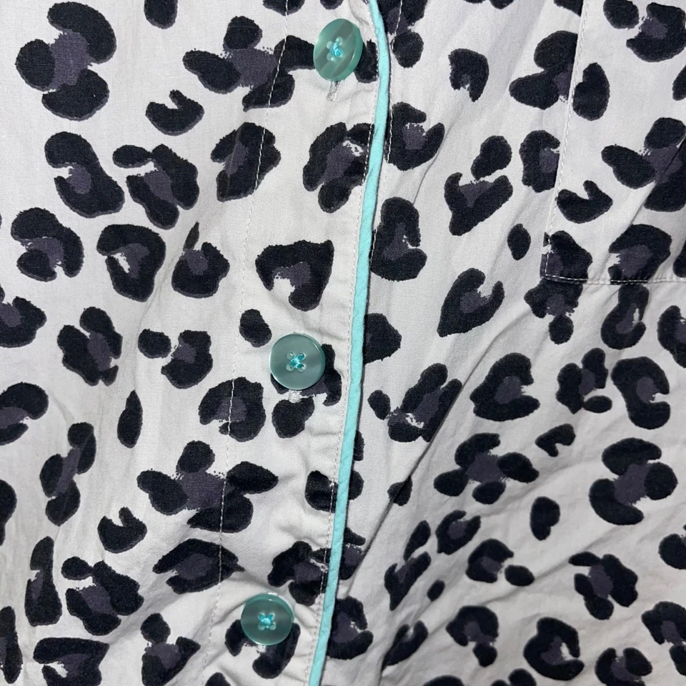 Nordstrom Womens Pajama Set Size Large Gray Animal Print Casual Pure Cotton - Image 4 of 4