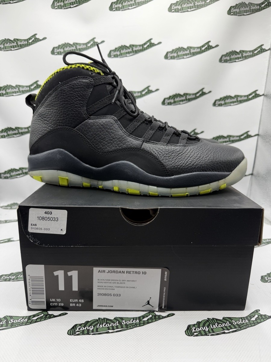 Nike Air Jordan 10 X Retro Venom Green Black 310805-033 Mens  display picture 3