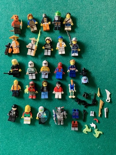 Lot of 20+ LEGO Minifigures + Accessories, Ninjago, City, Minecraft, Star Wars