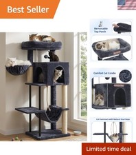 3-Level Cat Tree Tower for Small Cats: Stylish Hammock  Scratching Post