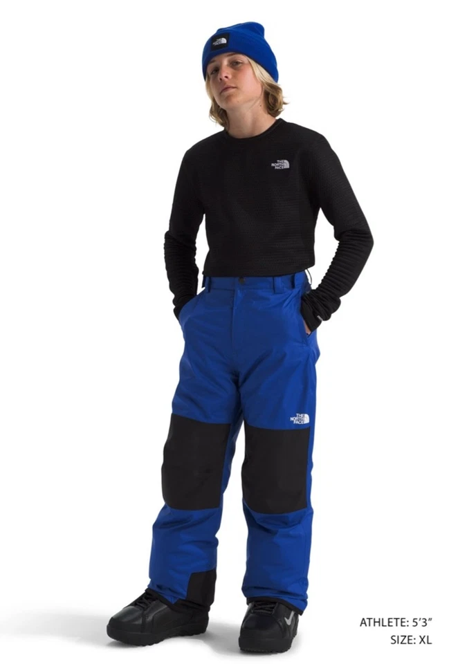 Pantalones de nieve aislados Freedom The North Face para niños azules negros nuevos con etiquetas Foto 2 de 4