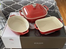 Staub 4 Pc Ceramic Baking Set Cherry New In B...